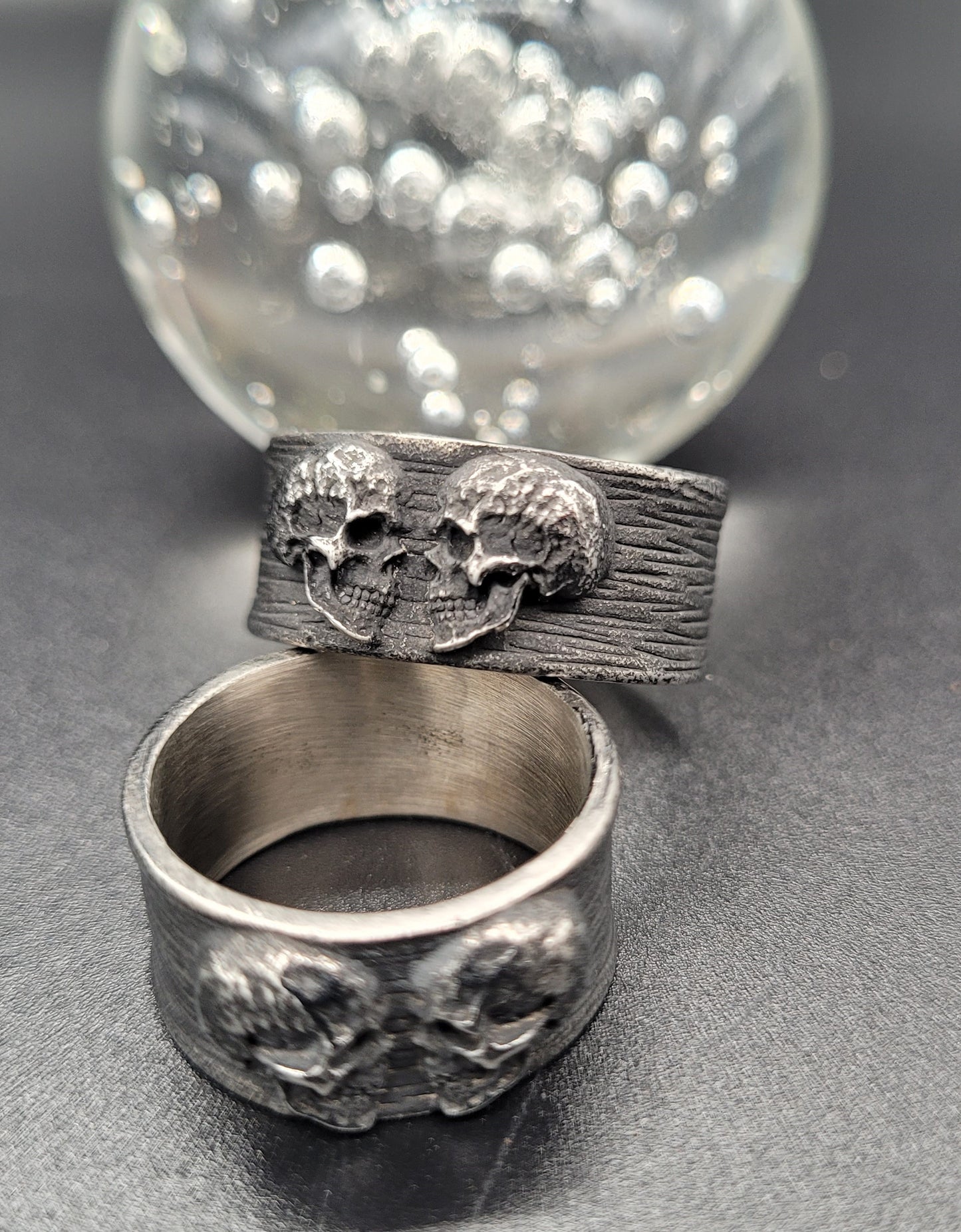 RE-1005 Ring Skull Couple oxidiert