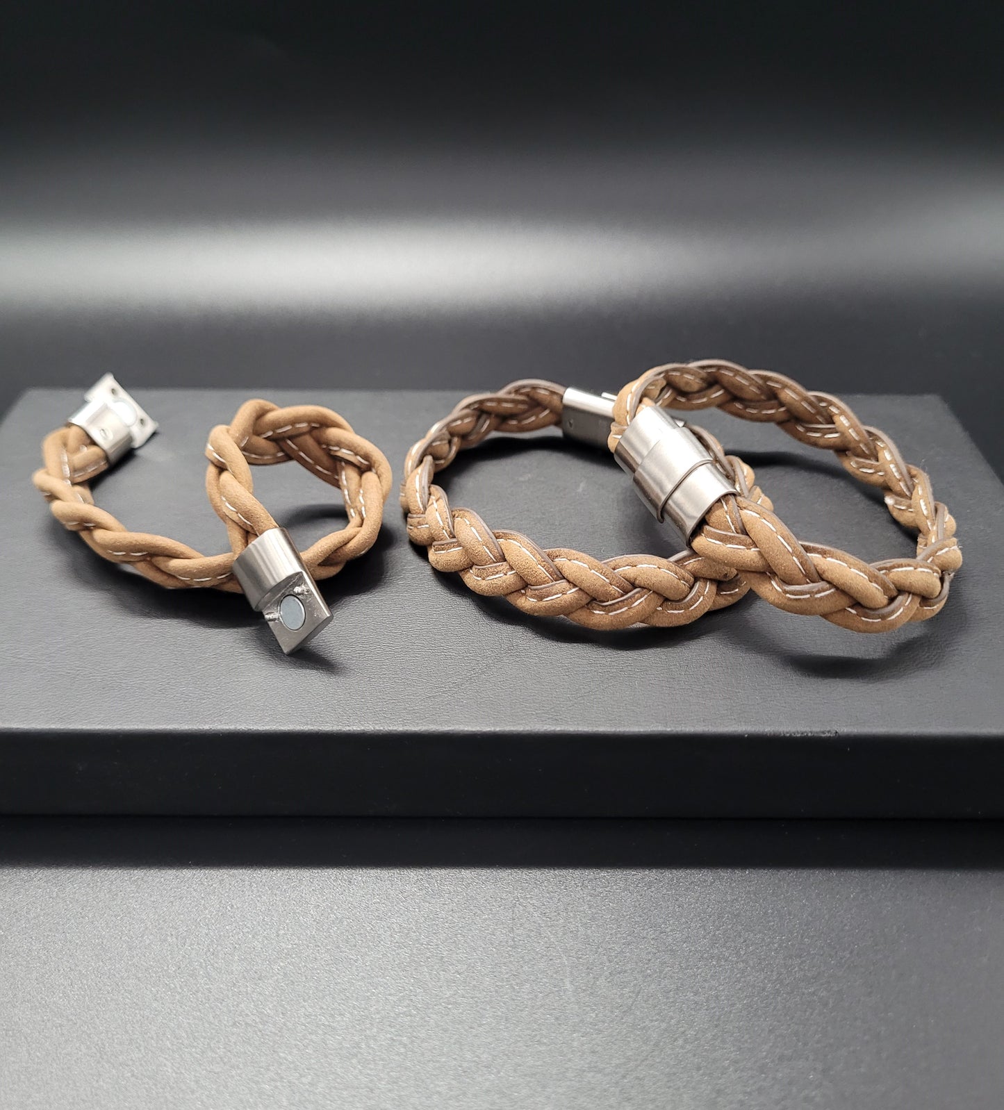 ABL-2002 Armband Echtleder braun mit Edelstahlverschluss