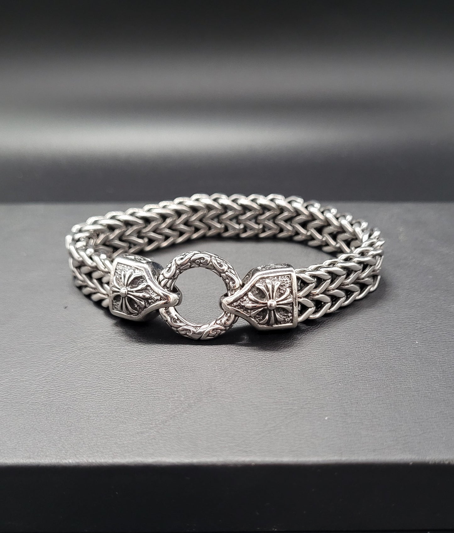 ABE-2006 Armband Edelstahl Ringverschluss Kreuz