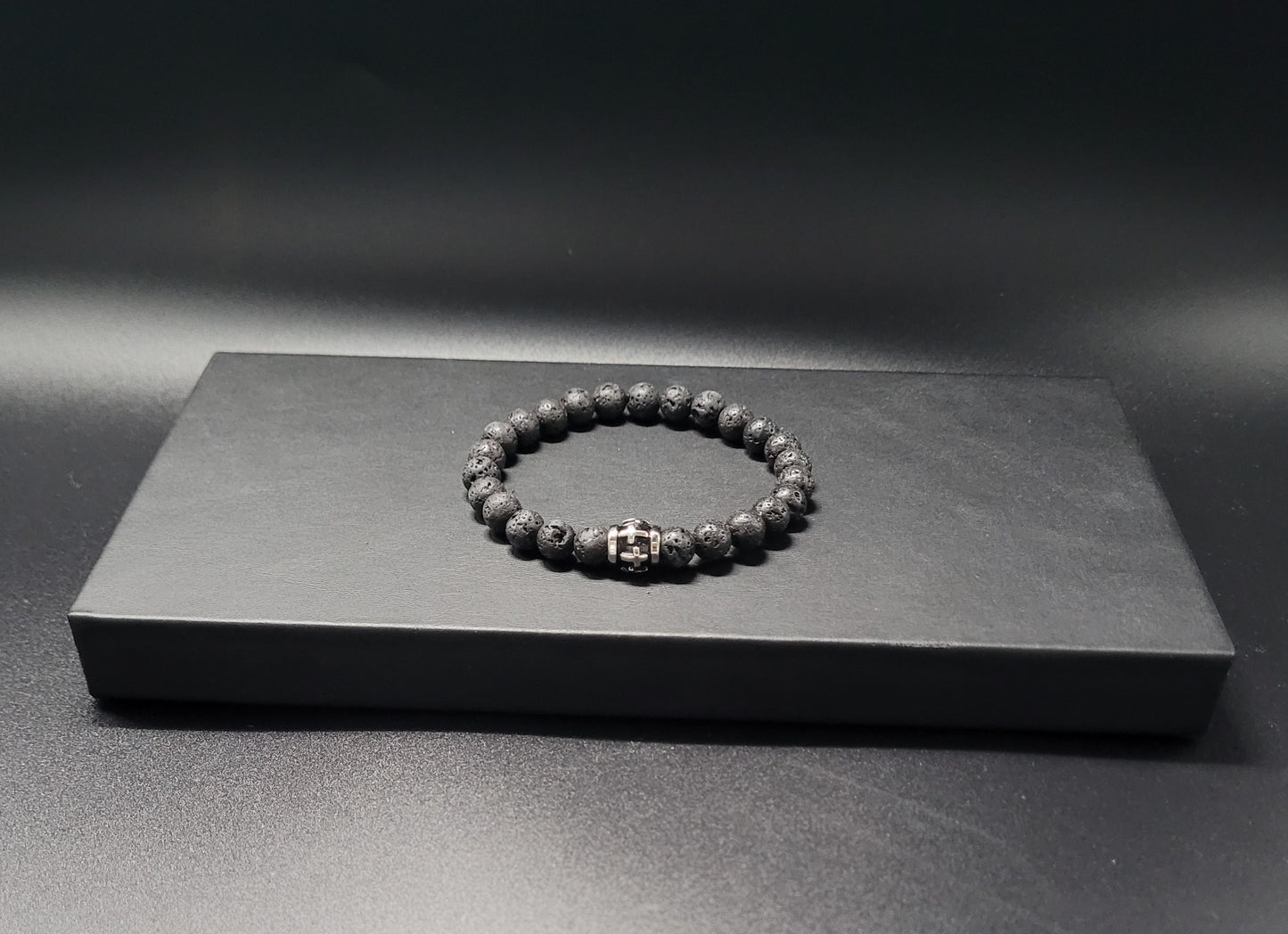 ABLAE-2010 Armband Lavastein Kreuz