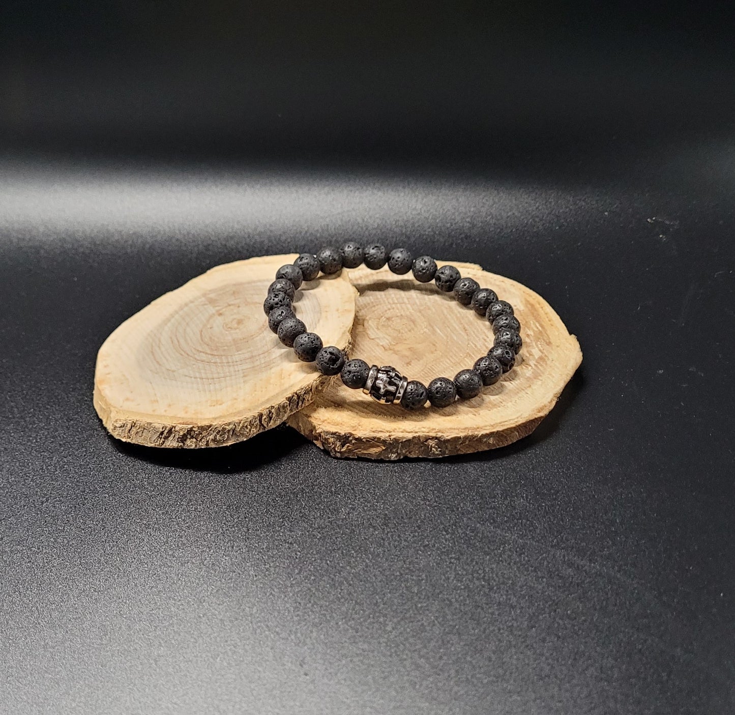 ABLAE-2010 Armband Lavastein Kreuz