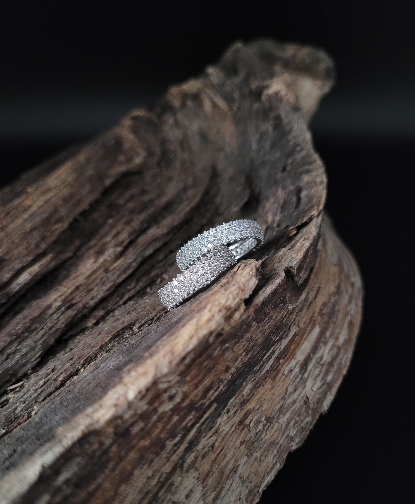 RS-1002 Silberring mit weißen Zirkonia