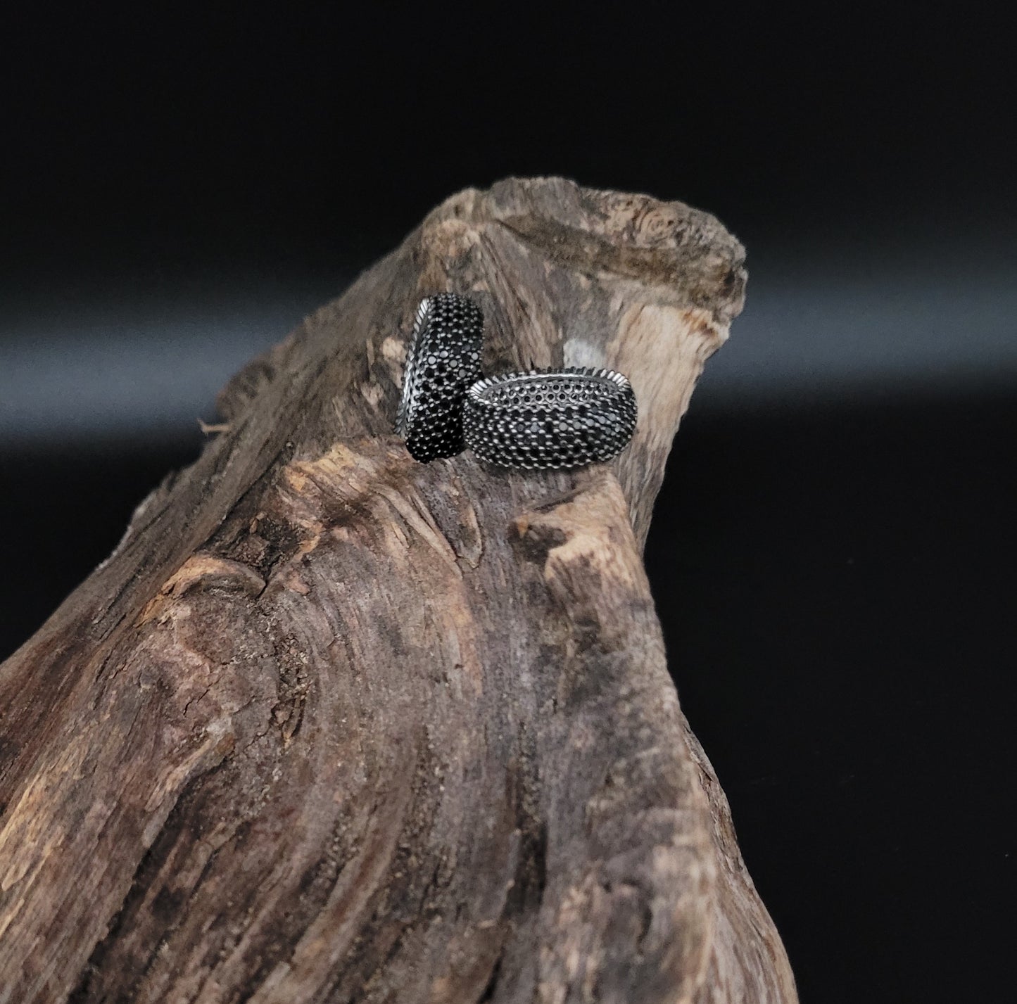 RS-1003 Silberring mit schwarzen Zirkonia