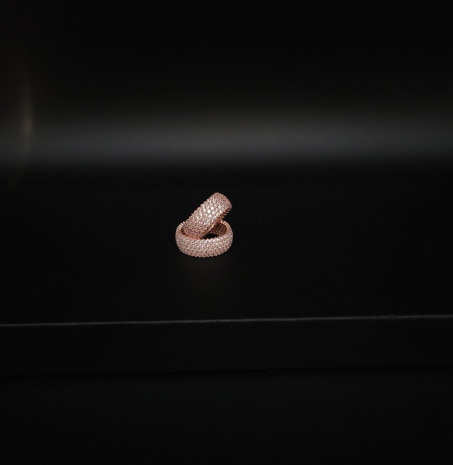 RSR-1001 Silberring rosevergoldet mit weißen Zirkonia