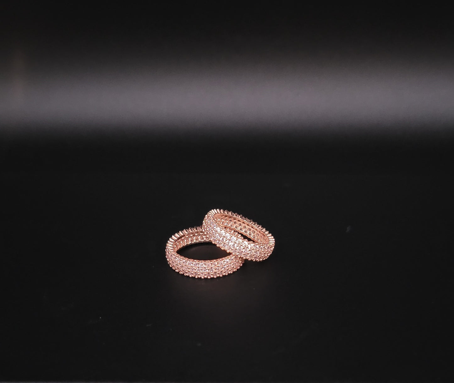 RSR-1002 Silberring rosevergoldet mit weißen Zirkonia