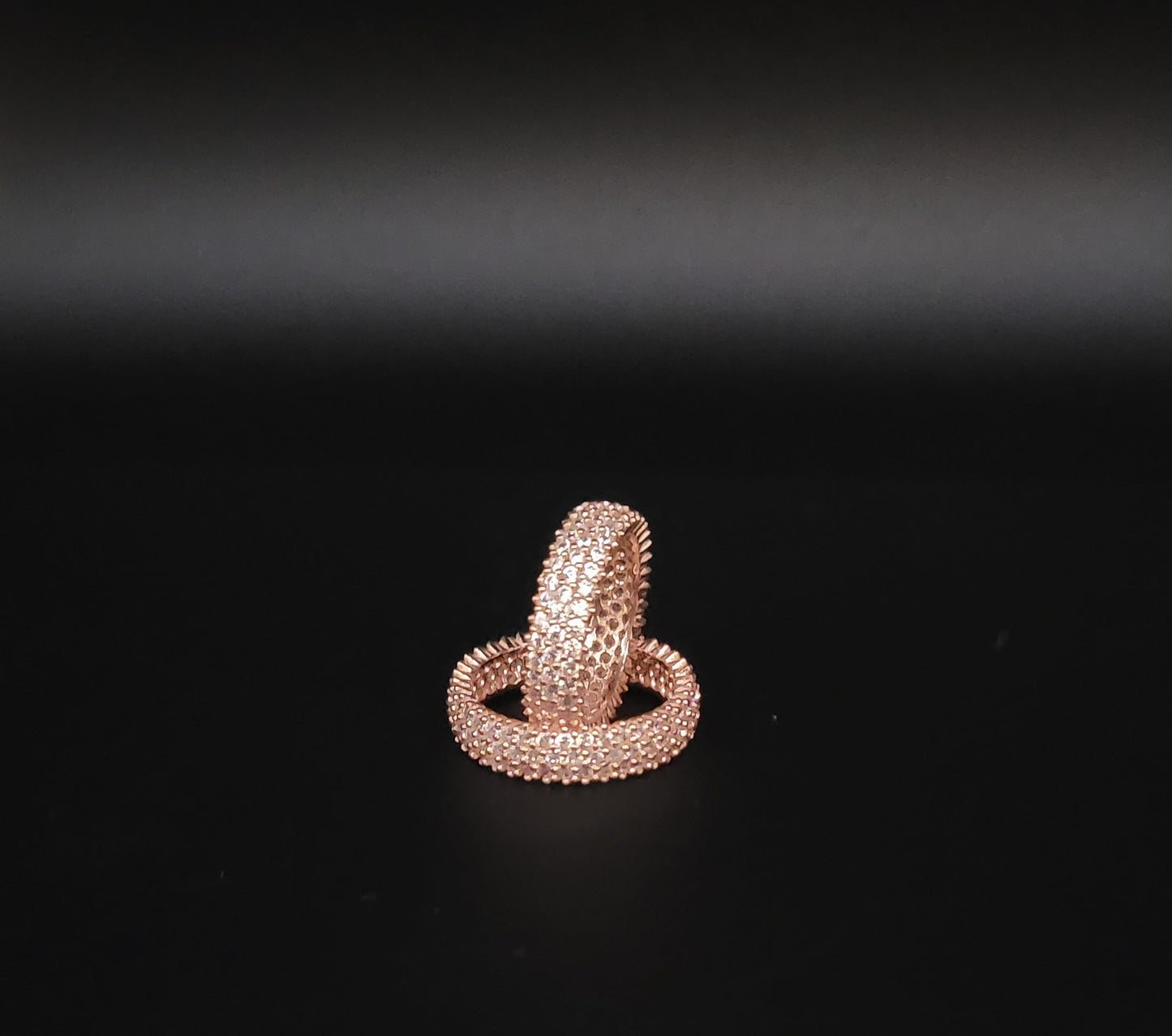 RSR-1002 Silberring rosevergoldet mit weißen Zirkonia