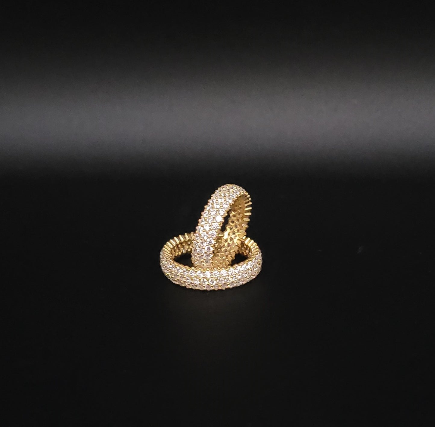 RSG-1002 Silberring vergoldet mit weißem Zirkonia
