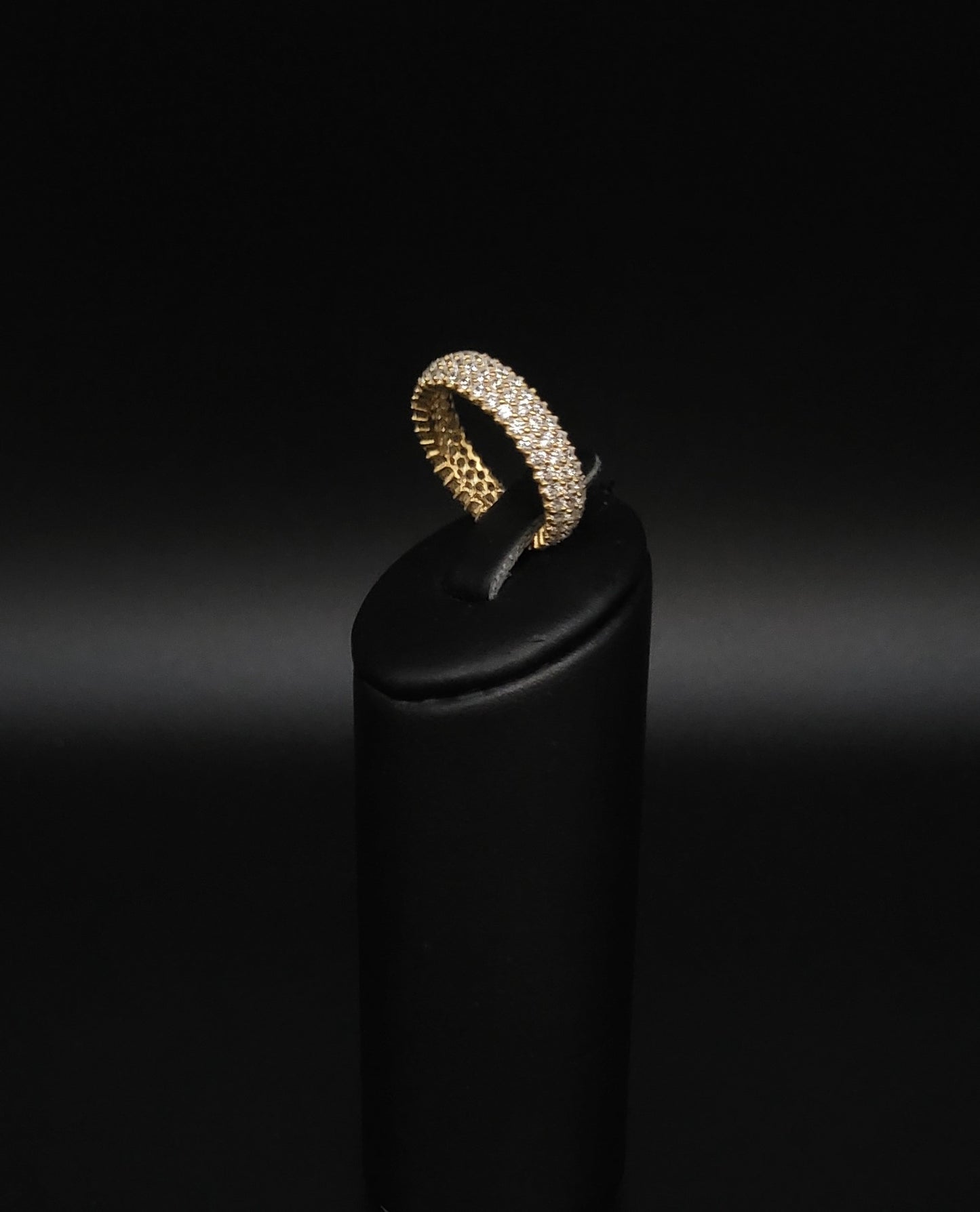 RSG-1002 Silberring vergoldet mit weißem Zirkonia