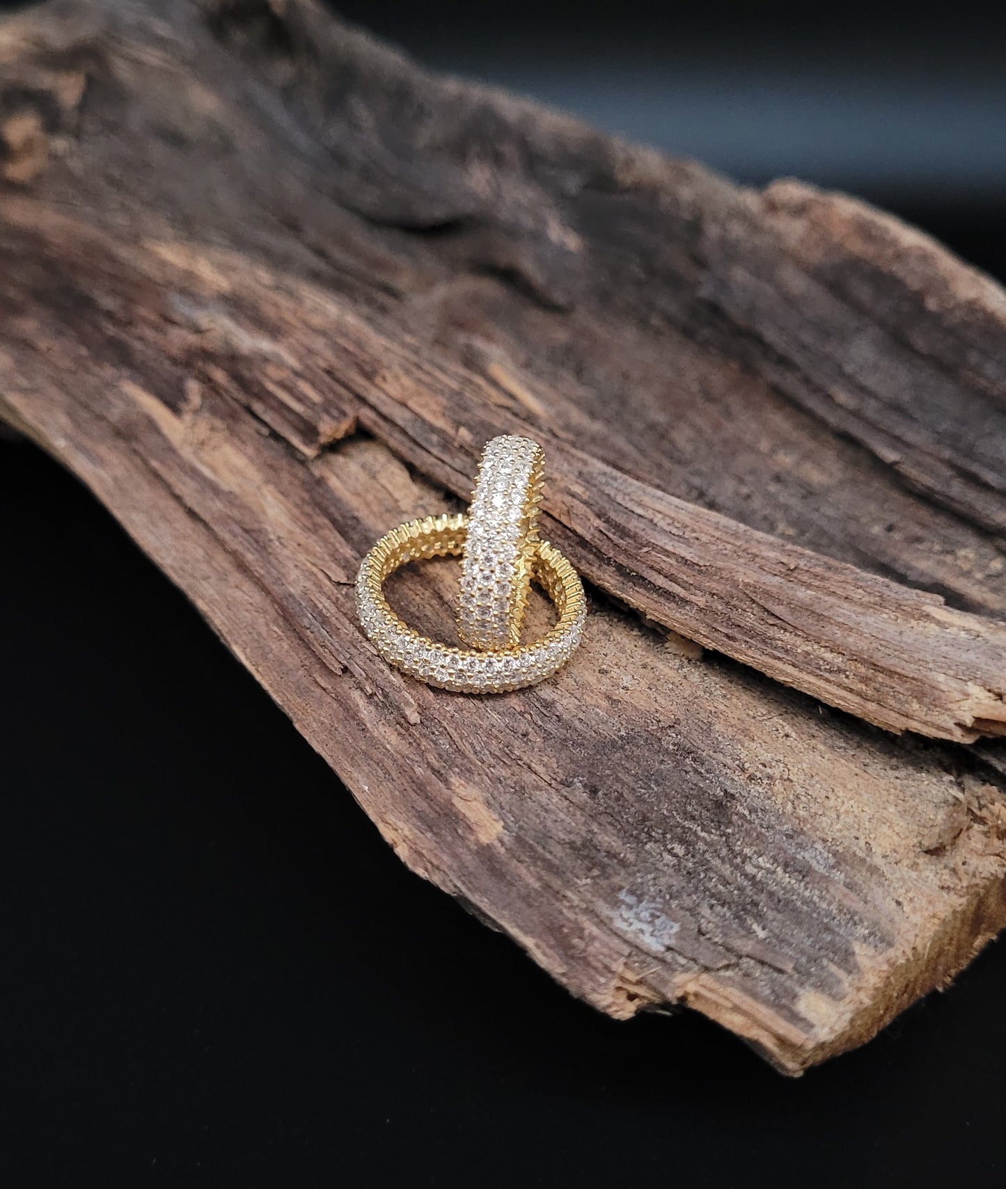 RSG-1002 Silberring vergoldet mit weißem Zirkonia