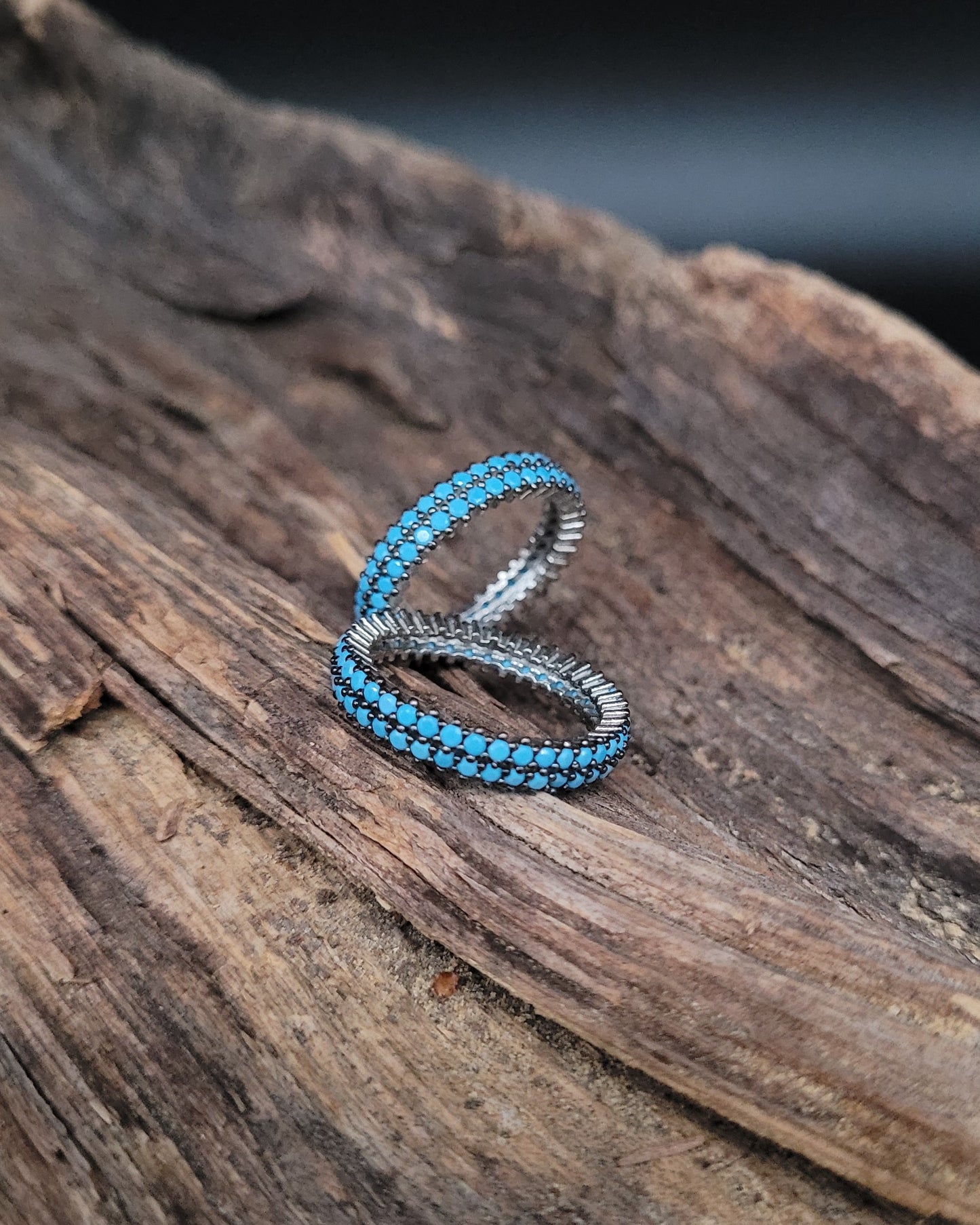 RS-1021 Silberring mit türkisem Stein