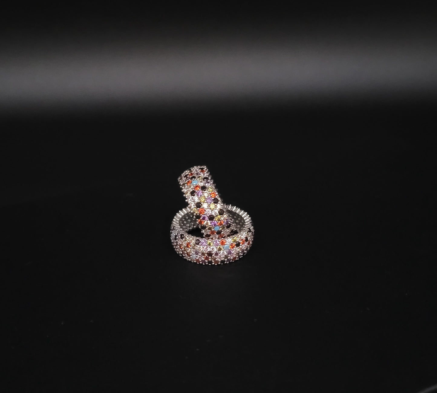 RS-1023 Silberring Multicolor mit Zirkonia