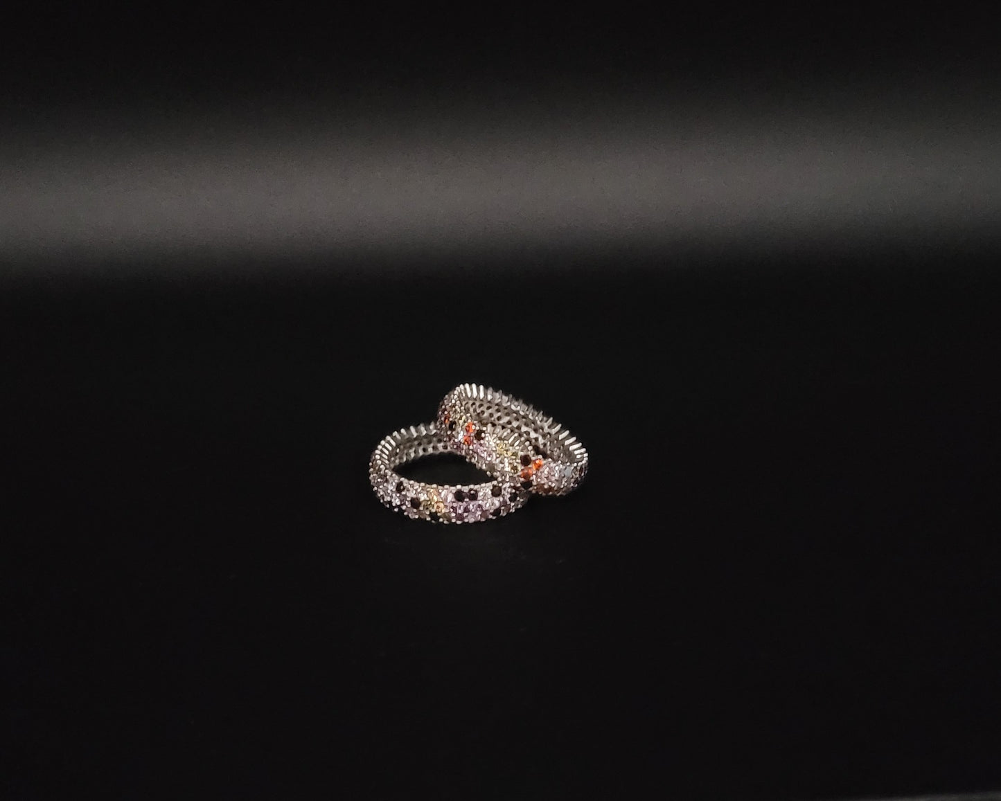 RS-1024 Silberring mit multifarbenen Zirkonia-Steinen