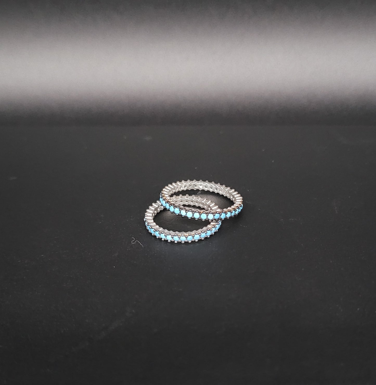 RS-1022 Silberring mit türkisenen Steinen