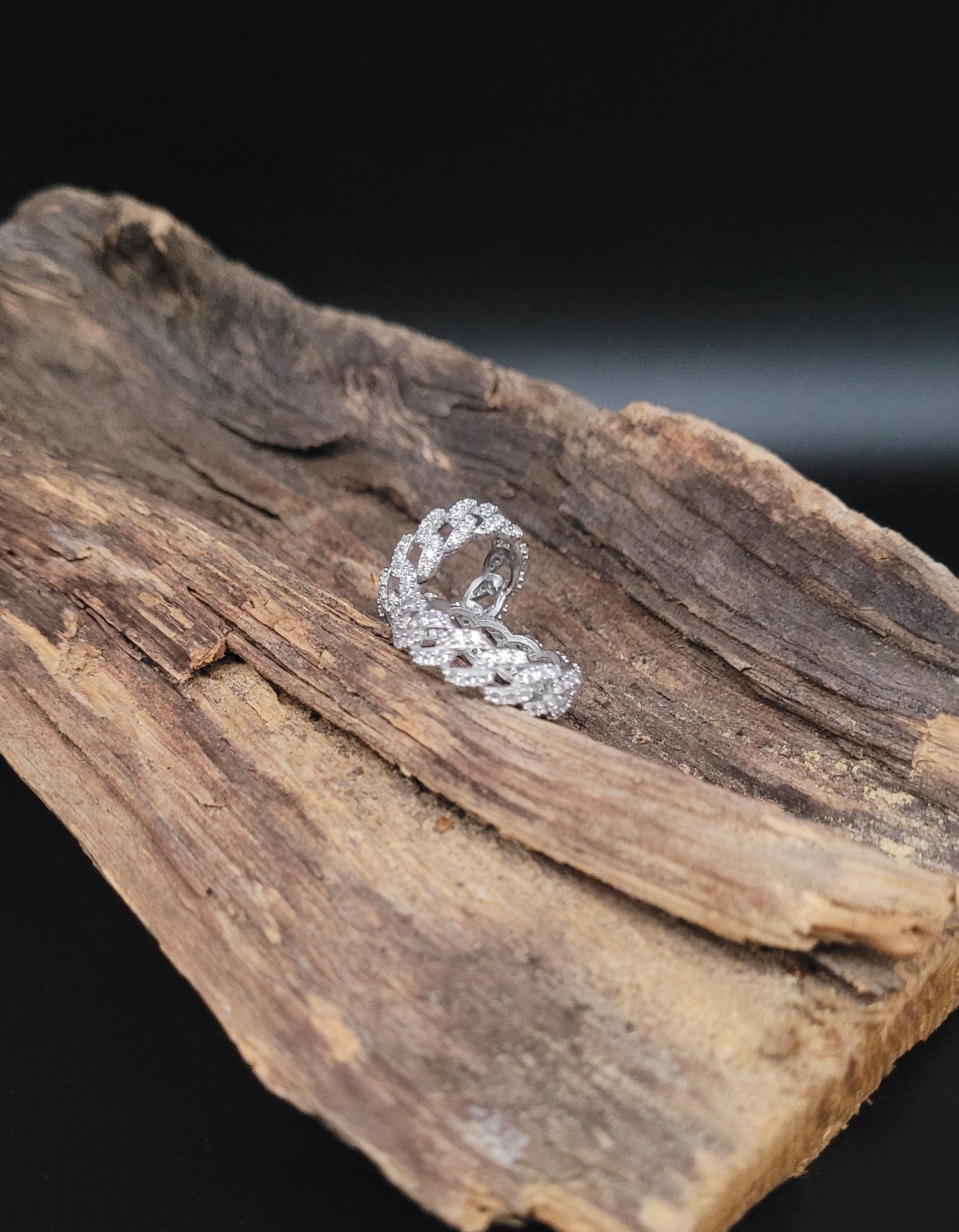RS-1030 Silberring mit weißen Zirkonia