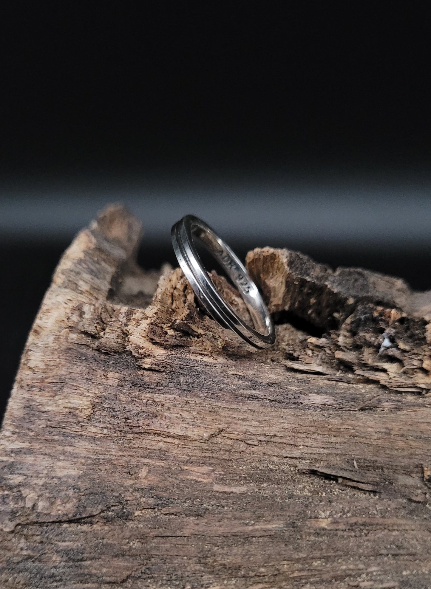 RS-1041 Silberring mit Kerbung