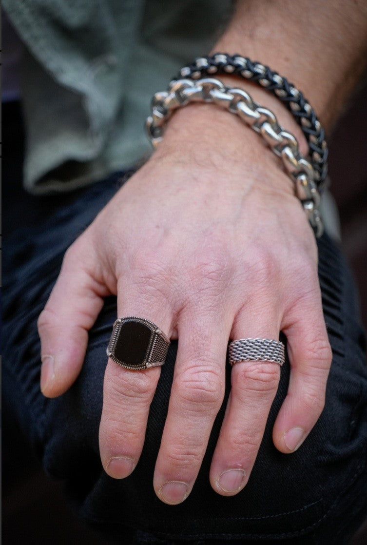 RS-1018 Silberring mit Onyx